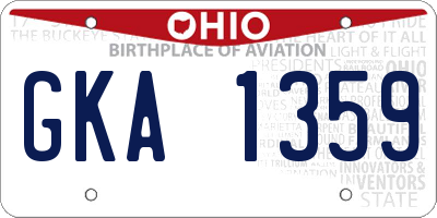 OH license plate GKA1359