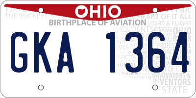OH license plate GKA1364