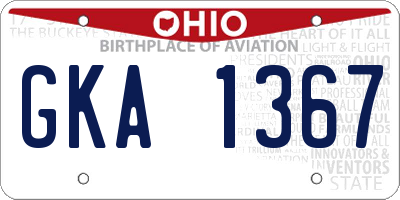 OH license plate GKA1367