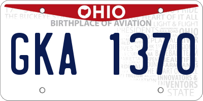 OH license plate GKA1370