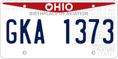OH license plate GKA1373