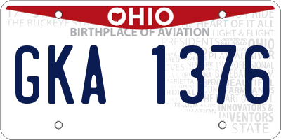OH license plate GKA1376