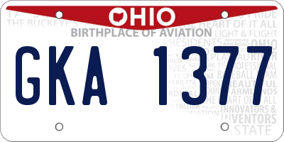 OH license plate GKA1377