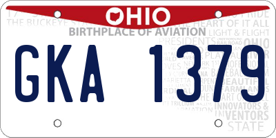 OH license plate GKA1379