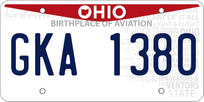 OH license plate GKA1380