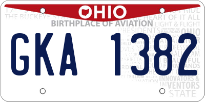 OH license plate GKA1382