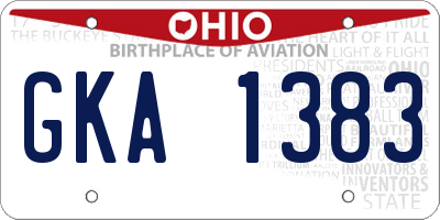 OH license plate GKA1383