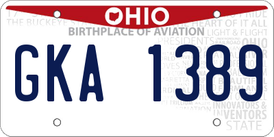 OH license plate GKA1389