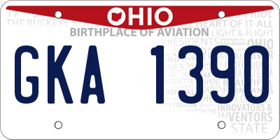 OH license plate GKA1390