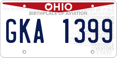OH license plate GKA1399