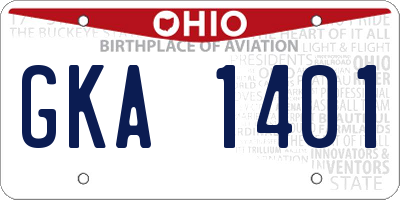 OH license plate GKA1401