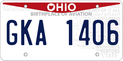 OH license plate GKA1406