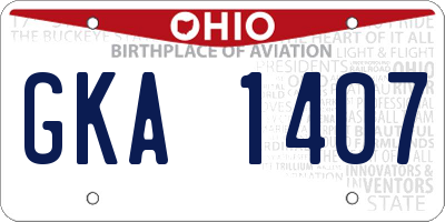 OH license plate GKA1407