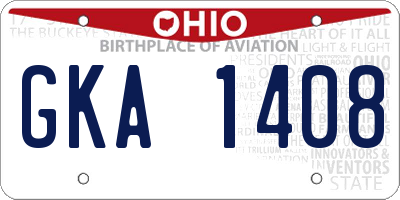 OH license plate GKA1408
