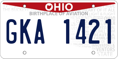 OH license plate GKA1421