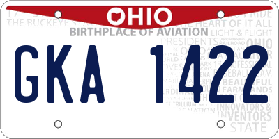 OH license plate GKA1422