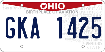 OH license plate GKA1425