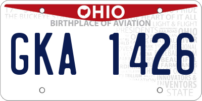 OH license plate GKA1426