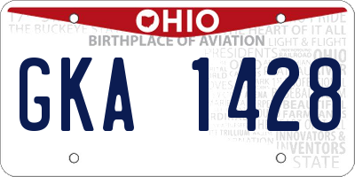 OH license plate GKA1428