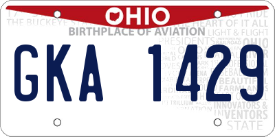 OH license plate GKA1429