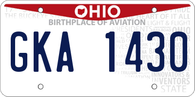 OH license plate GKA1430