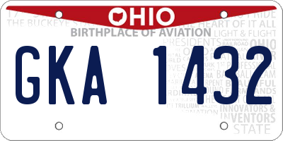 OH license plate GKA1432