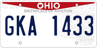 OH license plate GKA1433