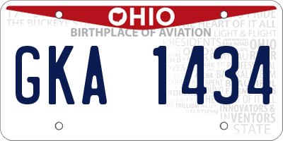 OH license plate GKA1434