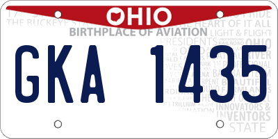 OH license plate GKA1435