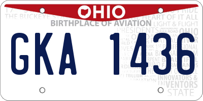OH license plate GKA1436