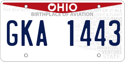OH license plate GKA1443