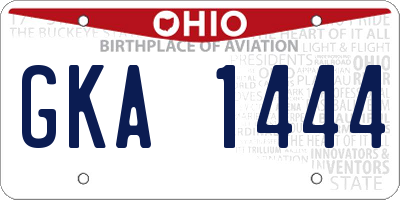 OH license plate GKA1444