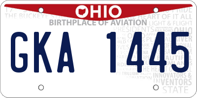 OH license plate GKA1445