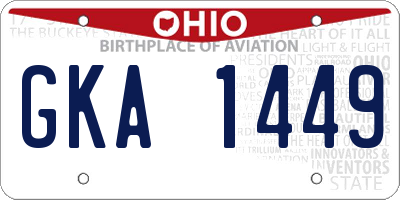 OH license plate GKA1449