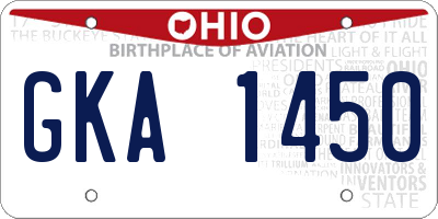 OH license plate GKA1450