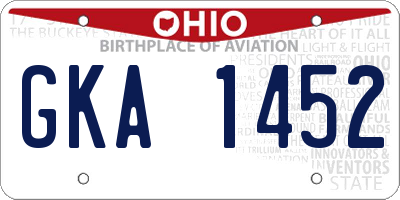 OH license plate GKA1452