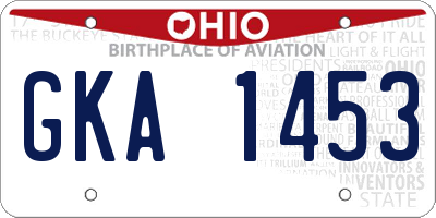 OH license plate GKA1453