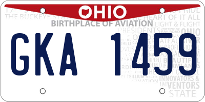 OH license plate GKA1459