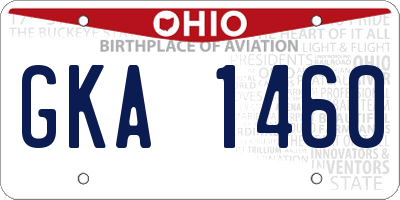 OH license plate GKA1460