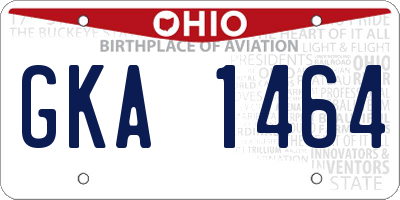 OH license plate GKA1464