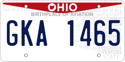 OH license plate GKA1465