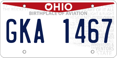 OH license plate GKA1467