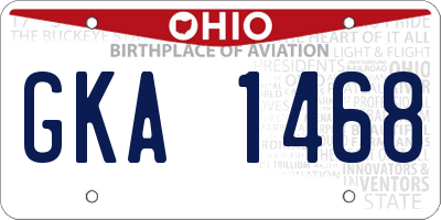 OH license plate GKA1468