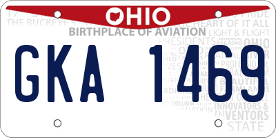OH license plate GKA1469