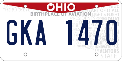 OH license plate GKA1470