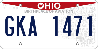 OH license plate GKA1471