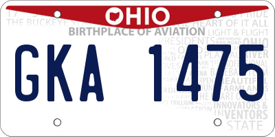OH license plate GKA1475