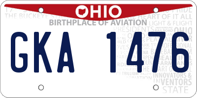 OH license plate GKA1476
