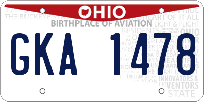 OH license plate GKA1478