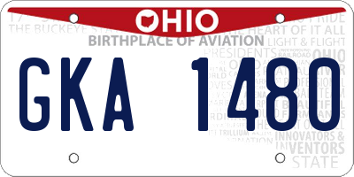 OH license plate GKA1480
